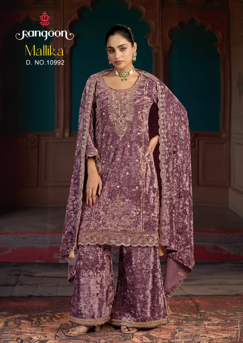 Mallika By Rangoon Makhmal Velvet Readymade Suits